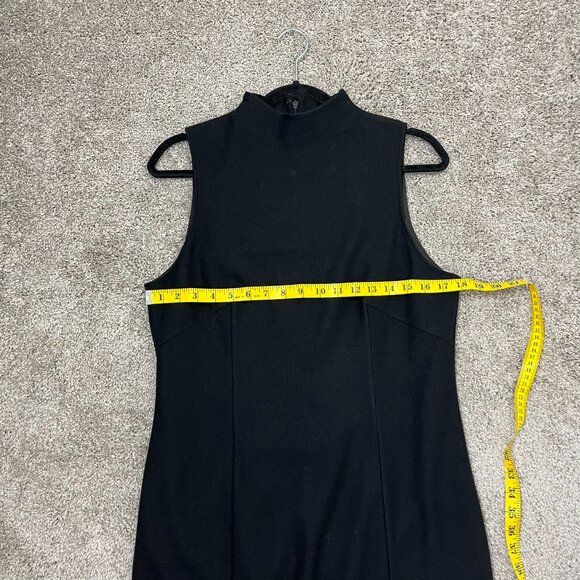 Banana Republic Black 100% Wool Mock Neck Sleeveless Midi Length Dress - Picture 8 of 11